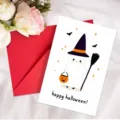 Jolle carte de voeux d'Halloween avec enveloppe, design mignon de fantome et citrouille pour fete. - Style de Chauve-souris Citrouille Fantôme (T020402618)