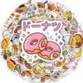 Cute Japanese food waterproof stickers pack, 50pcs cartoon decorative decals for phone case laptop. - Assorted Japanese Cuisine Style (T01043545) / 50 Sheets / Colorful
