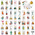 50pcs motivational quote cards cute animal cartoon postcards set for office desk decor - Humorous Card (T01042722) / 50 Pieces/Pack