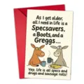 Divertida tarjeta de felicitación de cumpleaños británica con sobre y diseño de animales. - Humor Británico Animal de Dibujos Animados / Juego de 10 hojas