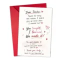 Hand-drawn style teacher thank you greeting card detail with envelope and heartfelt messages. - Hand-drawn English Heart Airplane Style (T020402558) / 10 Sheets Set