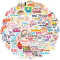 Waterproof teacher stickers 50pcs cute vinyl decals for water bottles laptops classroom decor. - Teacher Theme Style (T01041665) / 50 Pieces/Pack