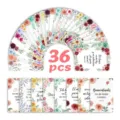 36pcs cartes de vœux d'écriture biblique espagnole fleurs aquarelle déco bureau table - Style Fleurs à l'Aquarelle (RXHB0478) / 36 Feuilles
