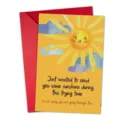 Heartwarming sun greeting card and red envelope set for comforting and encouraging messages. - Universal