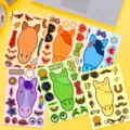 Ninos DIY pegatina de cara de caballo set juego educativo rompecabezas juguete 6 hojas - Pegatina de Cara de Caballo DIY (T01043405) / 6 Piezas/Paquete