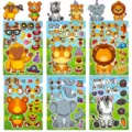 Kinder DIY Tier Gesichter Sticker Set, lustige Cartoon Puzzlespielzeug für frühkindliche Bildung. - Verschiedene Tierstile