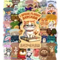 50Pz adesivi divertenti di animali cartoni animati impermeabili carini per laptop bottiglia - Stile Animale del Fumetto Inglese Divertente (T01043442) / 50 Fogli