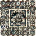 Vintage nautical sailing stickers waterproof decal pack for laptop luggage decoration. - American Vintage Nautical Series (T01043399) / 50 Sheets