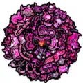 Stickers gothiques rose et noir coeur, 50 pcs autocollants étanches pour coque journal tasse. - Style Gothique Cœur Rose Noir (RXHC0016) / 50 Feuilles