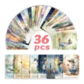 Set of 36 watercolor inspirational quote cards with beautiful artistic illustrations. - 36 Pieces/Pack