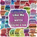 50pcs funny sarcastic English slogan stickers waterproof cute decal DIY laptop skateboard pack - Funny English Slogan Style (T01043373) / 50 Sheets