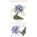 Grote blauwe regen boom muursticker, verwijderbare bloemendecoratie voor woonkamer. - Oversized / Paars Blauweregen Landschap