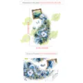 Blue rose floral waterfall picture frame wall sticker for bedroom room decor main view - Oversized / Blue-White (Translucent)