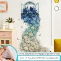 Blue rose window wall sticker variant, floral decor decal for living room bedroom home design. - Spring Breeze (68030) / Large