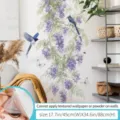 Wisteria bloem muursticker verwijderbare botanische vogel woonkamer decor blauw - L / Paarse Blauweregen