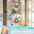 Weihnachten statischer Fensteraufkleber, Weihnachtsmann und Tiere für glatte Glasflächen. - SDJD34334(UV)-Schneeglöckchen-Reise / Mittel