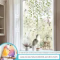 Daisy flower botanical window sticker glass wall decor for bedroom living room cat design - Cat Eyes Green Style (UV69418) / 2 Pieces/Pack (Extra Large)