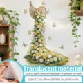Blumen Füllhorn Wandtattoo, transluzenter dekorativer Aufkleber für Schlafzimmer und Wohnzimmer 70x100 - Groß / Blumenkorb Dekor