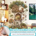 Wald Baumhaus Wandaufkleber Kinderzimmer abnehmbarer Vinyl Aufkleber Tier Dekoration - Waldbaumhaus (69311-Yaoge) / Oversized