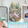 Garden fountain wall sticker removable vinyl mural for bedroom living room decor 54x83cm - 69329 - Emerald Spring / 2 Sheets/Pack (54cmx83cm)