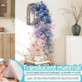 Blue rose fake window wall sticker, translucent PVC material, 18.9x36.6in home decor. - Clear Blue Window (68019) / Large