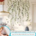 Vine green plant wall sticker corner wall decor for living room bedroom interior design - Oversized / Emerald Leaf Curtain Cascade