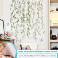 Willow branch wall sticker for living room bedroom home decor botanical wall art green plant decals - Oversized / Whispers of Soft Breeze