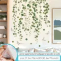 Green plant vine wall sticker for living room bedroom home decor 27.5x30.3 inch - Oversized / Pilea Peperomioides