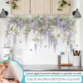 Sticker mural fleur de glycine vigne plante verte amovible pour salon décor variante SKU. - Cascade de nuages violets / Surdimensionné