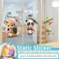 Cute cartoon animal static window sticker for glass door home decor waterproof 80x30cm - Cute Speech (UV39091) / Large