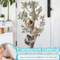 Cute cat tree wall sticker translucent PVC removable pet store background home decor decal - Leaf Gap Cat Climbing Tree (48016) / Large (43x78cm)