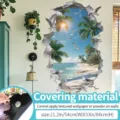 3D ocean beach wall sticker removable landscape wallpaper for living room decor 54x84cm - 69279-Summer Beyond Boundaries / Oversized