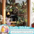 Glazen Raamsticker Vogel Bloem Decoratieve Antibotsing Statische Sticker Voor Deur - Xunfang Stijl (UV67005) / Groot