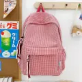 Zaino casual a scacchi rossi e bianchi per studentesse con sfondo in stile vintage - 30x13x43cm / Rosso