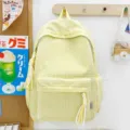 Zaino per la scuola con elegante motivo a quadretti vichy giallo e bianco chic - 30x13x43cm / Giallo