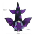 Halloween bat vampire gnome plush doll with purple wings and spider hat 30cm size - Braid Style