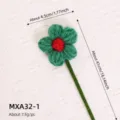 Handmade crochet green flower with dimensions and weight info - Green Small Flower (MXA32-1) / Single Green Flower