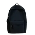 Classic minimalist large capacity black canvas backpack for school students and travel - Black