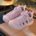 Pink children's outdoor sports shoes in a variant view - Size 23 (15.5cm) / Leather Texture / Pink