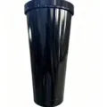 Large capacity double-wall stainless steel vacuum coffee tumbler in glossy black finish - Black