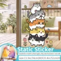 Cartoon cat hamster stack window static sticker glass door decorative decal home decor - Crown Hamster / Large
