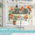 Goldfisch Fensteraufkleber, bunte UV statische Glasfolie, Badezimmer Fliesen Deko Aufkleber. - Kleine Goldfische (Statisches Aufkleben ohne Klebstoff) / Mittel