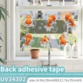 Goldfisch UV Fensteraufkleber abnehmbar wasserdicht Glasaufkleber Badezimmer Dekor Variante - Kleine Goldfische (Self-Adhesive) / Mittel