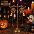 Λεπτομερής παρουσίαση για vintage Halloween στρασένια σκουλαρίκια κολοκύθας και σκελετό. - Στυλ Κολοκύθα Σκελετός (SRY2501)