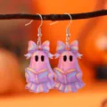 Holografische Geist Acryl Ohrringe mit Schleife lesendes Buch, tolle Halloween Party Schmuck. - Geist beim Buchlesen Stil (4667)
