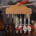 Gothic skull dagger heart dangle earrings detail view, vintage punk style jewelry closeup shot. - Sword Piercing Heart Style / 6 Pieces/Pack