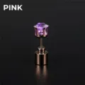 LED leuchtende Ohrstecker lila Zirkon Metall Party Ohrschmuck fuer Damen Trend - Rosa