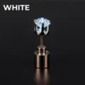 LED leuchtende weiße Zirkon Ohrstecker für Party Nachtclub Mode Stil Metallschmuck - Weiß