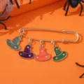 Broche chapeau de sorcière Halloween, charms émail colorés avec étoiles, cadeau de fête. - Style Chapeau de Sorcière (SRY1314) / Chapeau de sorcière