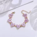 Modischer Legierung bunte Herz Armband Detailaufnahme, ins Stil Emaille Schmuck Stück. - Lila